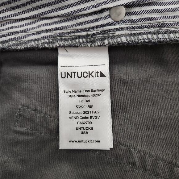 NWT UNTUCKit Don Santiago Pants Mens 34x30 Dark Gray - Picture 9 of 12